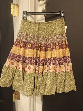 Free People Many Layers Printed Skirt